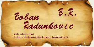 Boban Radunković vizit kartica